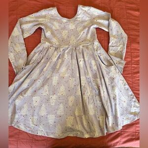 Hanna Andersson Light Pink Long Sleeve Dress with Multicolor Speckle